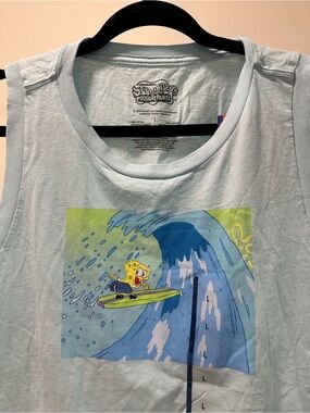 SpongeBob SquarePants Light Blue Surf Graphic Tank Top